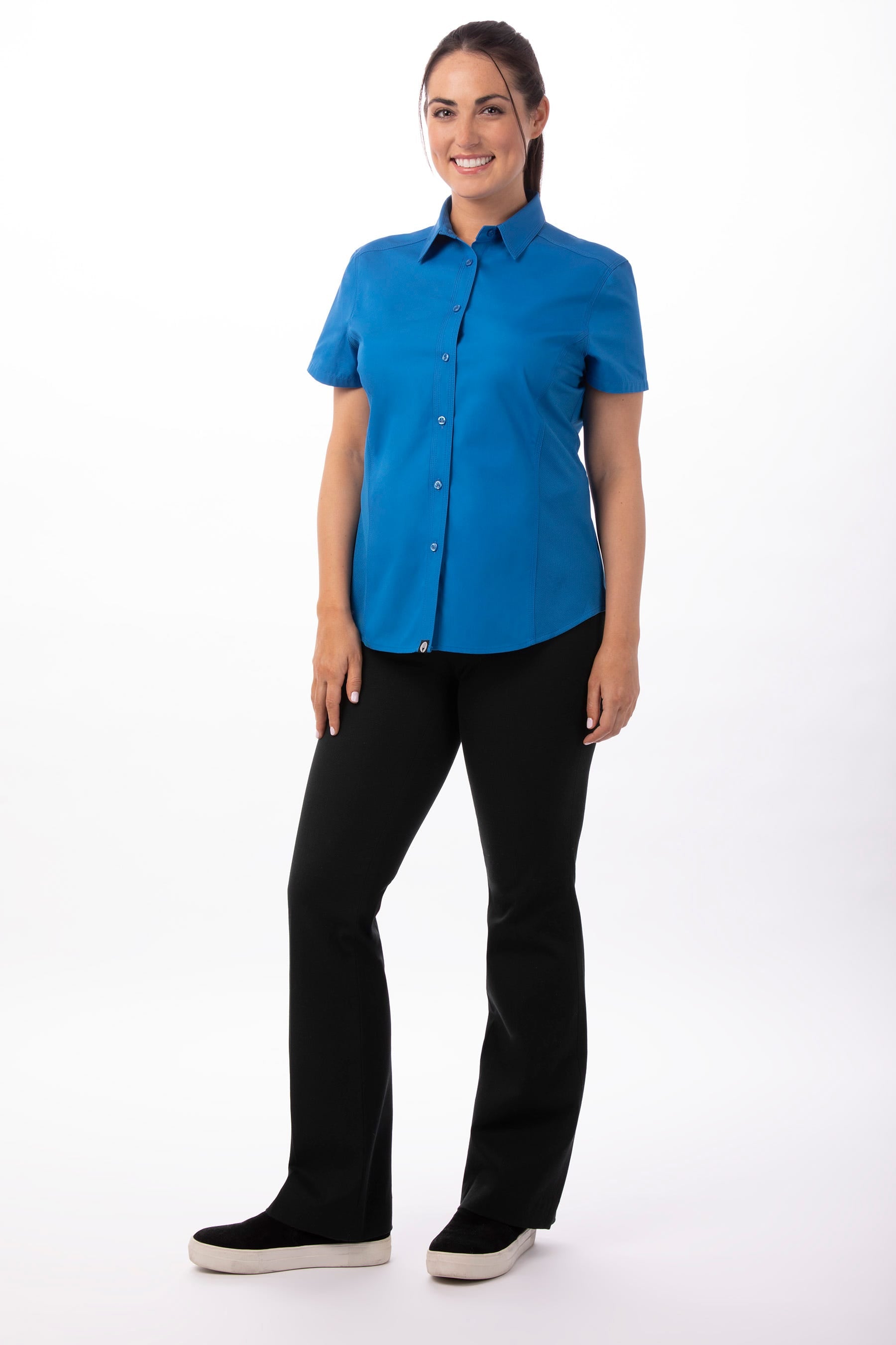 SHIRT-ESS-WOMENS-COOK-CV-S/S /BLUE /SMALL