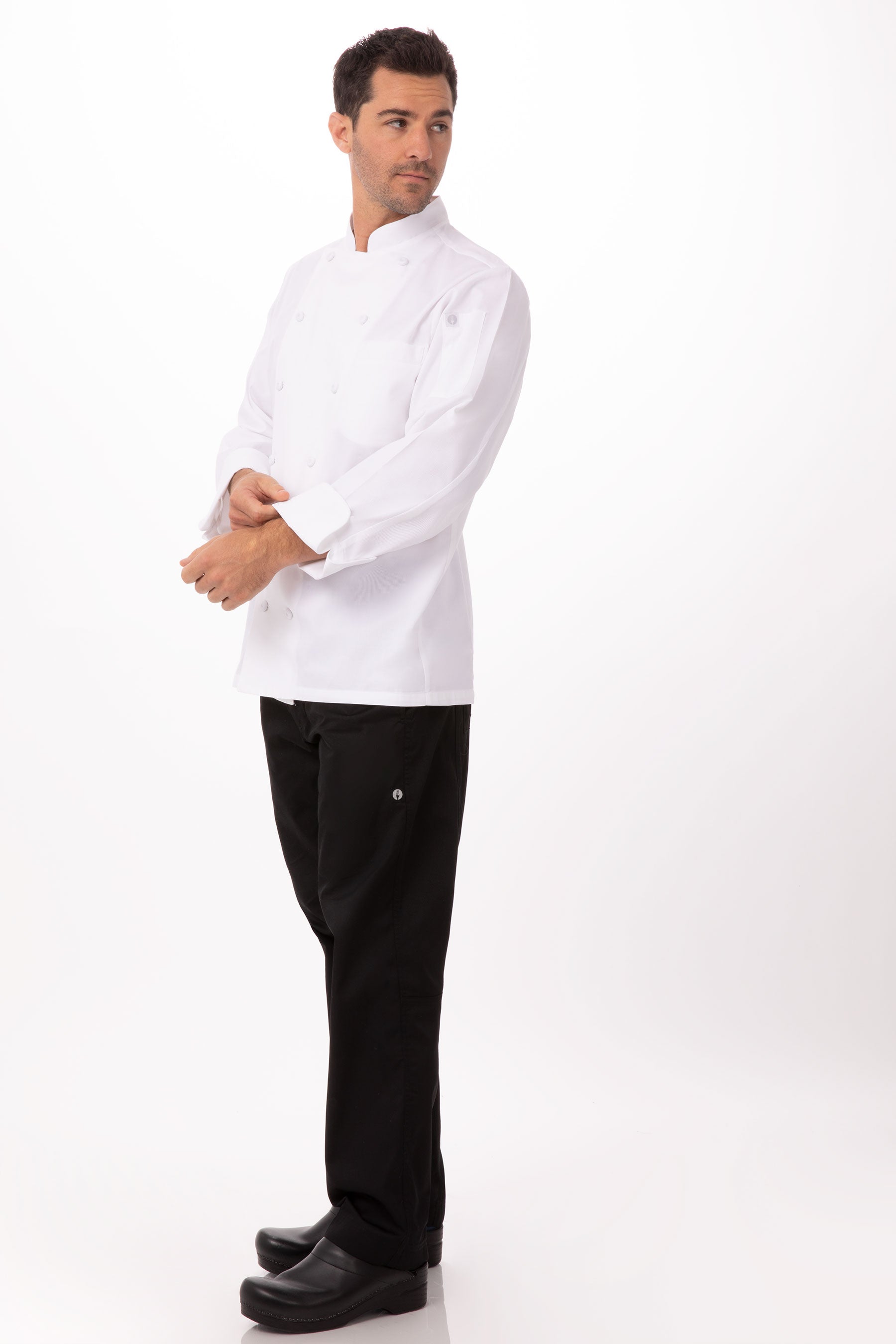 Exc Chef Coat DBL Stripe