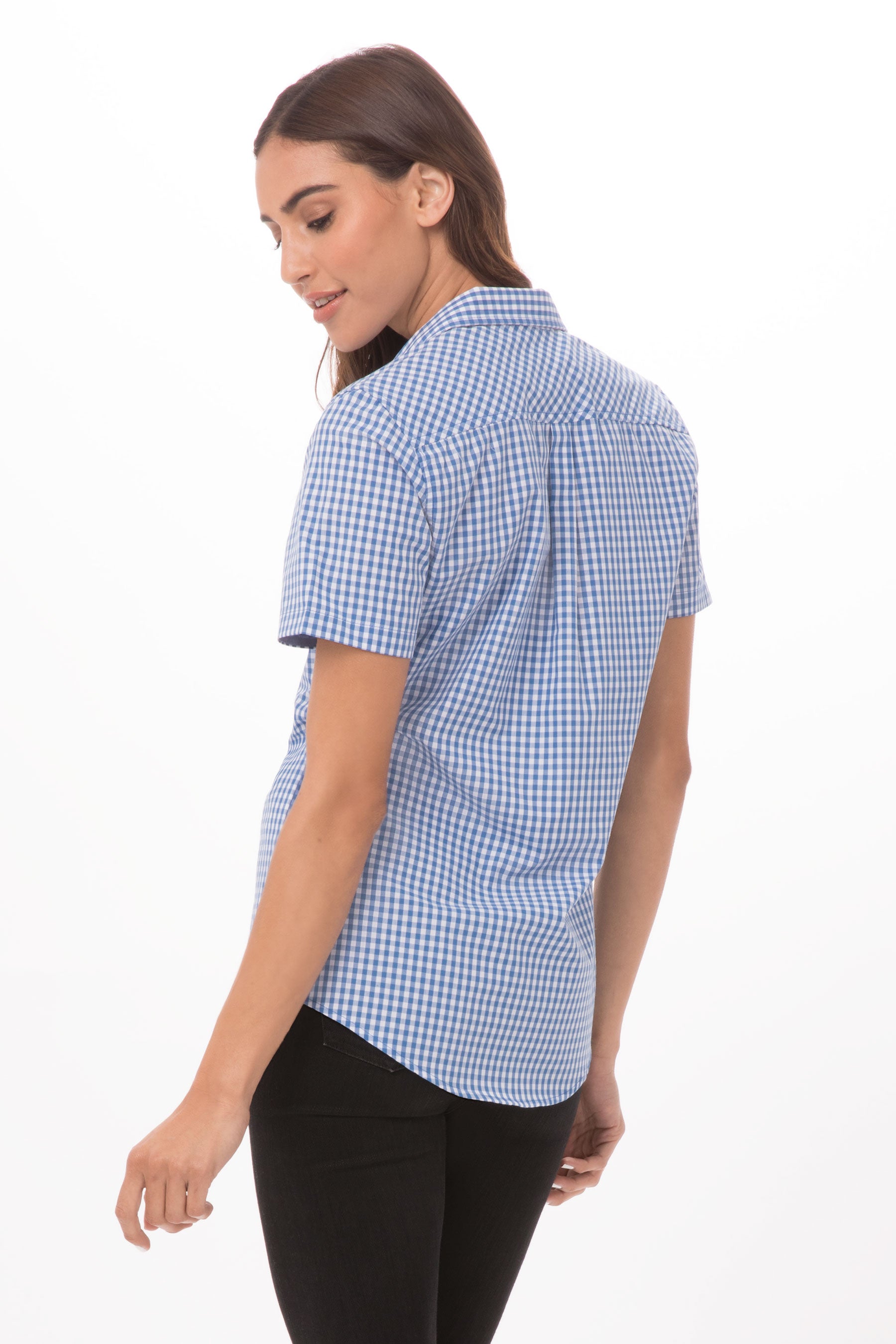 Modern Gingham W Short Sleeves Dress Shirt