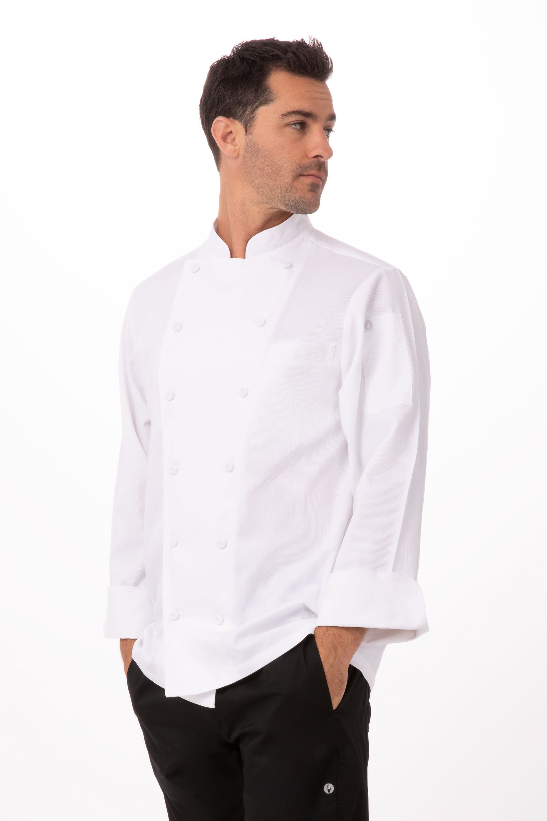 Exc Chef Coat DBL Stripe