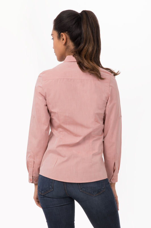 Modern Gingham Female Long Sleeves Dress Shirt