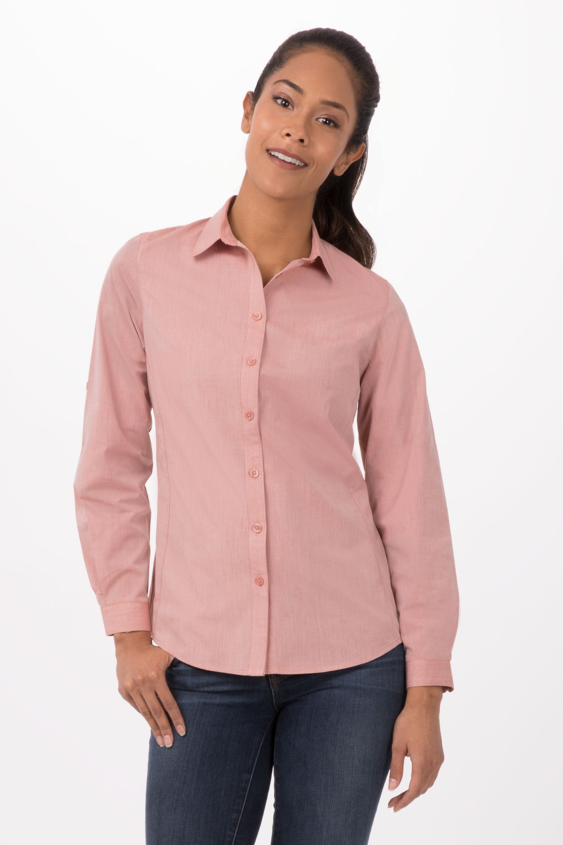 Modern Chambray Female Dress Shirt