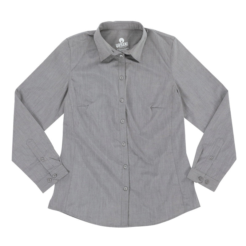 SHIRT-URB-WOMENS-CHAMBRAY-L/S/GREY /3XL
