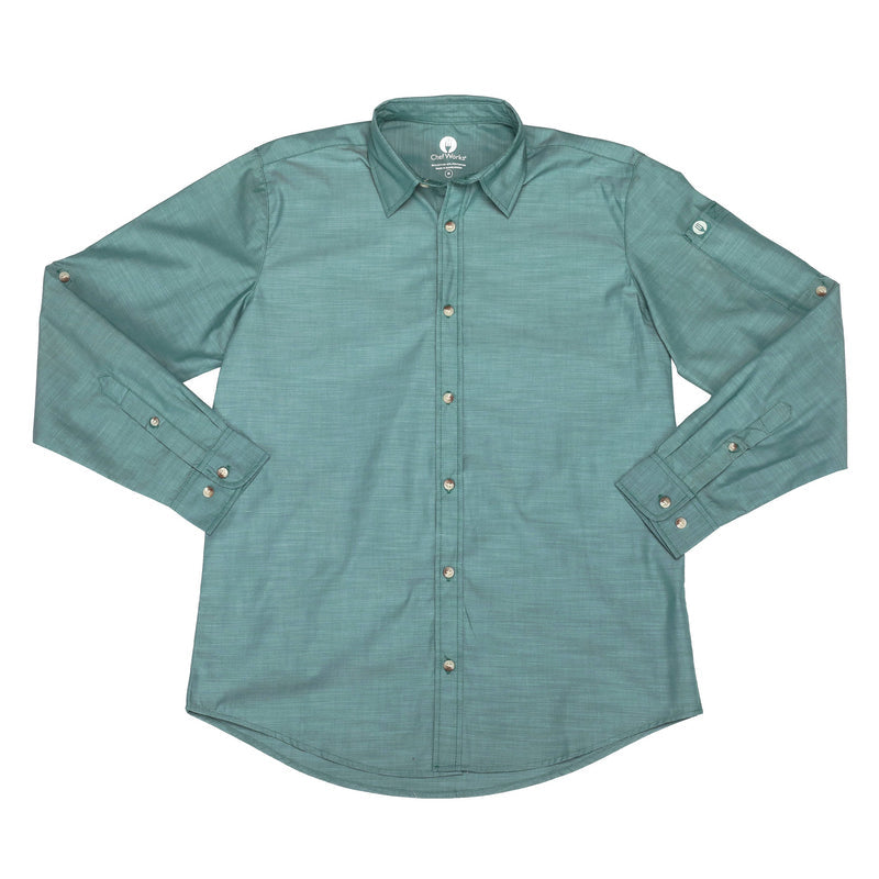 SHIRT-URB-MDN-CHAMBRAY-L/S /GREEN MIST /5XL