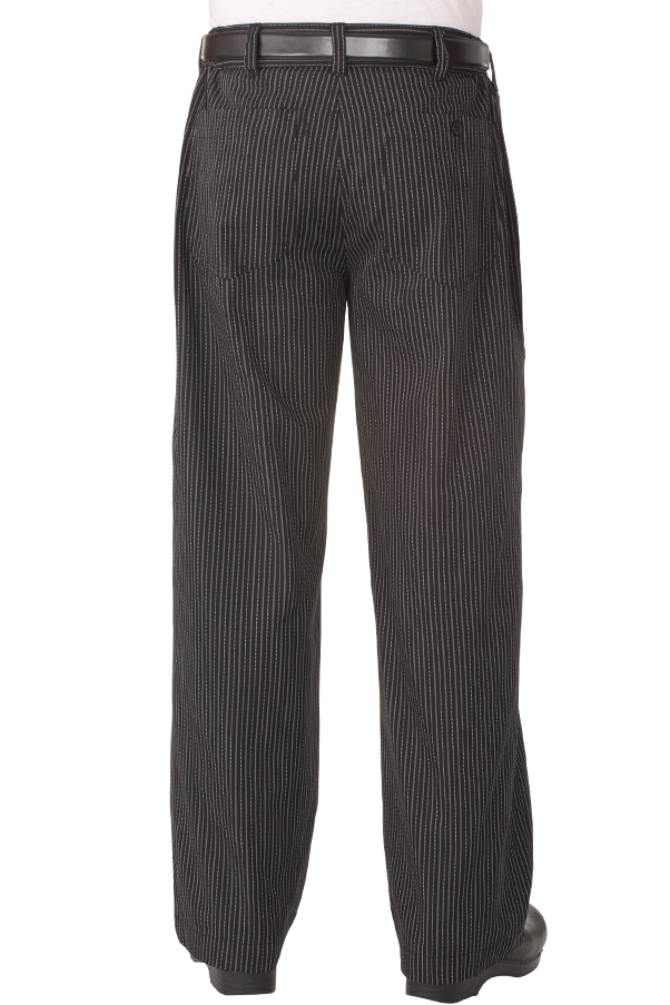black pants with grey stripes